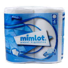 PAPEL HIGIENICO MIMLOT 400 DOBLE HOJA X 4
